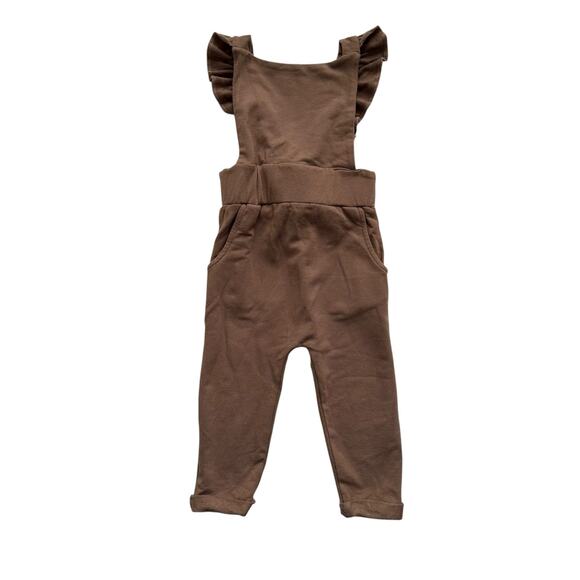 Vivie And Ash Jersey Knit Ruffle Overalls Size 2/3T - Picture 1 of 5